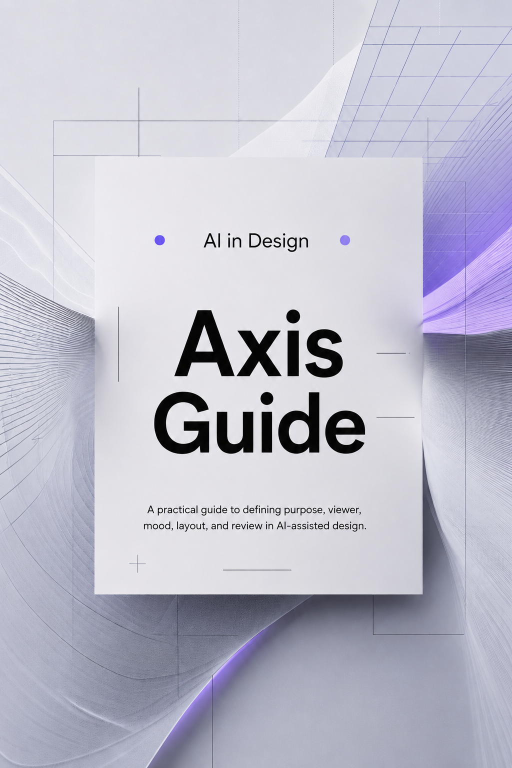 Book titled 'Axis Guide: AI in Design' on a futuristic background with geometric shapes.