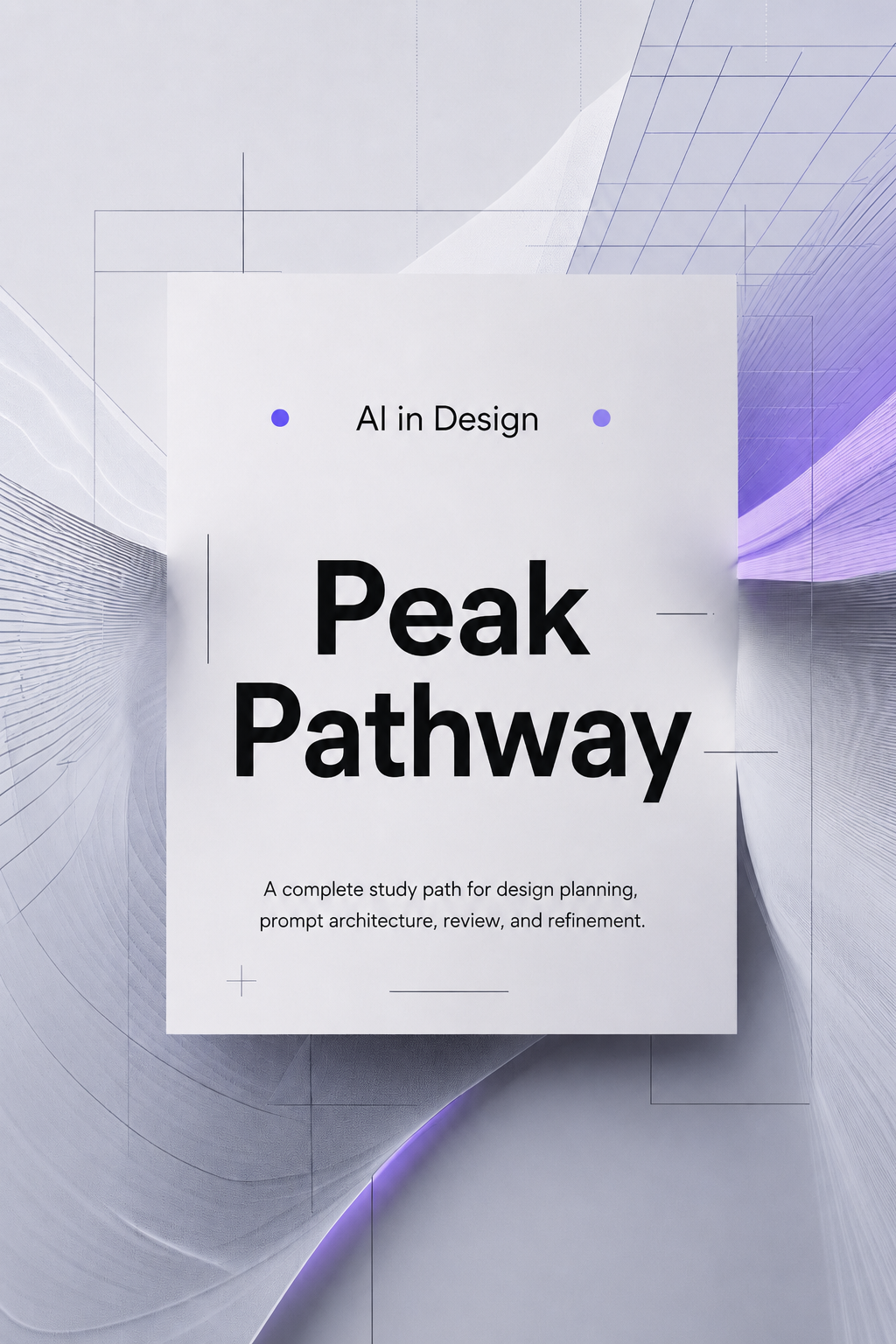 Book cover of 'Peak Pathway' by AI in Design with futuristic design elements.
