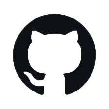 GitHub logo with a white cat silhouette inside a black circle on a white background